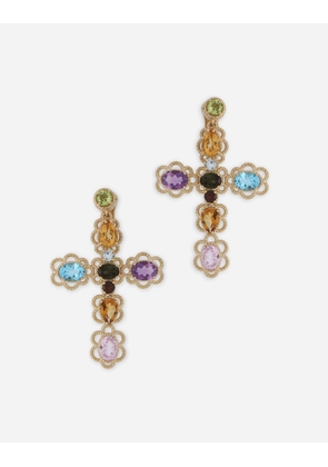 Dolce & Gabbana Rainbow Earrings 18-carat Yellow Gold And Multicolored Gems - Woman Earrings Gold Gold Onesize
