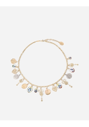 Dolce & Gabbana Sicily Necklace 18-carat Yellow And White Gold And Ancient Ceramic Miniatures - Woman Necklaces Gold Metal Onesize