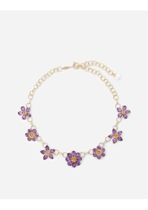 Dolce & Gabbana Spring Necklace 18 Carat Yellow Gold, Amethysts, Citrines And Sapphires - Woman Necklaces Gold Onesize