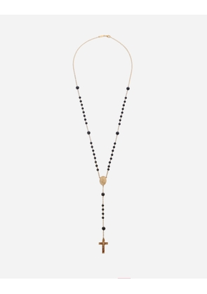 Dolce & Gabbana Sicily Rosary Necklace 18-carat Yellow Gold And Black Jades - Man Necklaces Gold Onesize