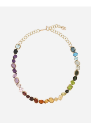 Dolce & Gabbana Rainbow Necklace 18-carat Yellow Gold And Multicolored Gems - Woman Necklaces Gold Gold Onesize