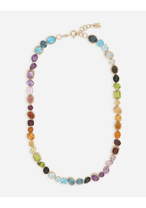 Dolce & Gabbana Rainbow Necklace 18-carat Yellow Gold And Multicolored Gems - Woman Necklaces Gold Gold Onesize