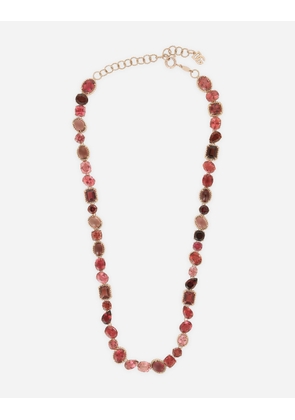 Dolce & Gabbana Rainbow Necklace 18 Carat Red Gold And Pink Tourmalines - Woman Necklaces Red Gold Onesize