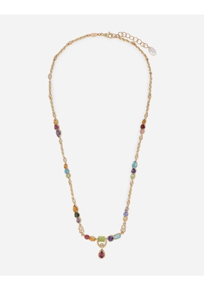 Dolce & Gabbana 18kt Yellow Gold Necklace With Multicolored Fine Gemstones - Woman Gold Gold Onesize