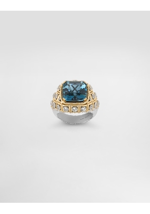 Dolce & Gabbana Eleganza Ring 18-carat White And Yellow Gold, Topazes, And Sapphires - Woman Rings Gold 70