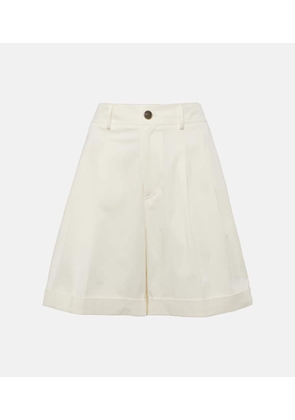 Etro Pleated cotton-blend gabardine shorts