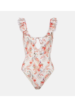 Etro Ruffled paisley swimsuit