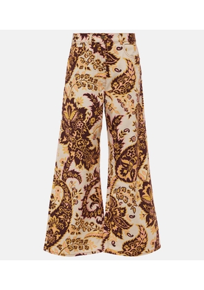 Etro Floral high-rise wide-leg jeans