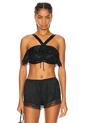 BODE Ruffle Bra Top in Black - Black. Size L (also in ).