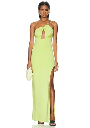 ET OCHS Sage Drawstring Cutout Gown in Firefly - Yellow. Size 4 (also in ).