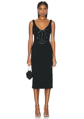ET OCHS Valerie Corset Midi Dress in Black - Black. Size 0 (also in ).