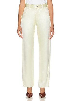 Bottega Veneta Twill Straight Leg Trouser in Camomile - Cream. Size 38 (also in ).