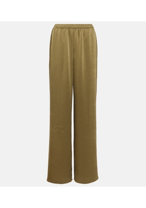 Vince Low-rise satin wide-leg pants