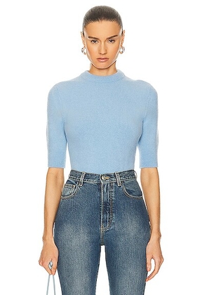 ALAÏA Cropped Jumper Sweater in Ciel - Blue. Size 38 (also in ).