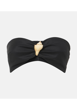 Adriana Degreas Embellished cotton-blend bandeau top