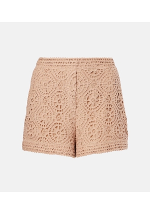 Elie Saab Macrame cotton-blend shorts