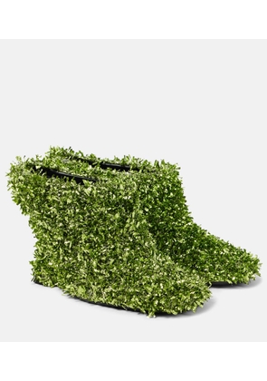 Dries Van Noten 105 glitter metallic wedge mules