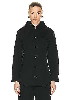 Bottega Veneta Stretch Funnel Neck Shirt in Black - Black. Size 34 (also in 38).
