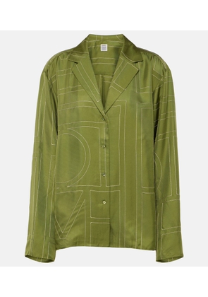 Toteme Monogram silk twill pajama shirt