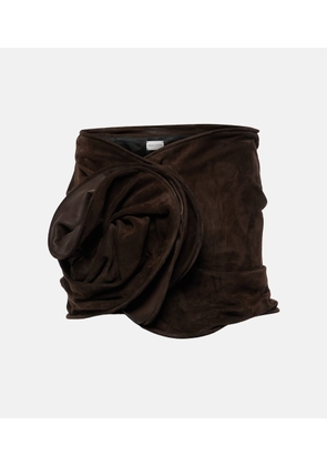 Magda Butrym Floral-applique suede miniskirt