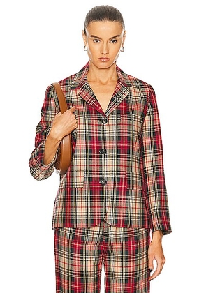BODE Truto Plaid Suit Jacket in Red - Red. Size 2 (also in 4, 6, 8).