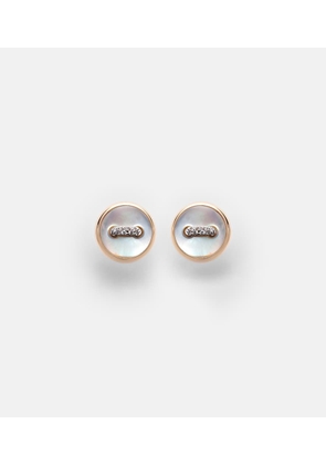 Pomellato Pom Pom Dot 18kt rose gold earrings with mother of pearl and diamonds