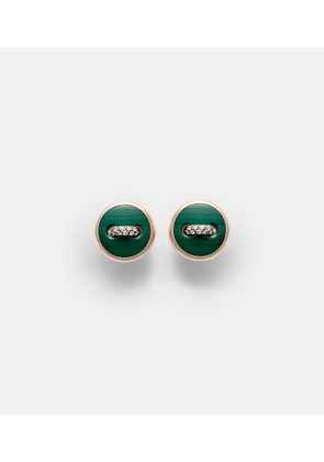 Pomellato Pom Pom Dot 18kt rose gold earrings with malachite and diamonds