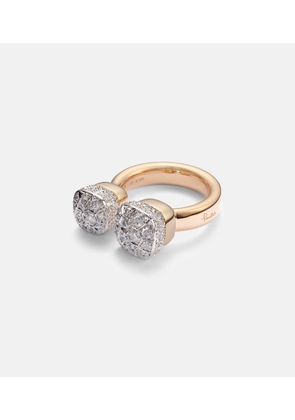 Pomellato Nudo 18kt rose and white gold ring with diamonds
