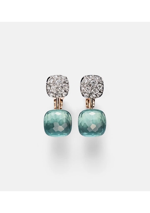 Pomellato Nudo 18kt rose and white gold earrings with topaz and diamonds