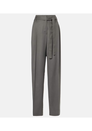 The Row Lonan high-rise silk straight pants