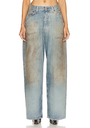 Acne Studios Dirty Look Wide Leg Jeans in Mid Blue - Blue. Size 38 (also in 42).