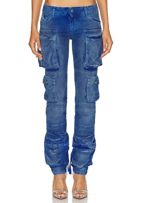 THE ATTICO Essie Long Cargo Jeans in Blue - Blue. Size 40 (also in ).