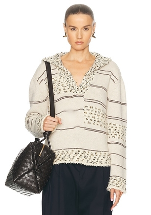 Bottega Veneta Polo Sweater in Multicolor Soapstone - Cream. Size L (also in S, M, XS).