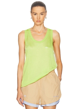 Adidas by Wales Bonner Knit Vest in Semi Frozen Yellow & Chalk White - Green. Size S (also in ).