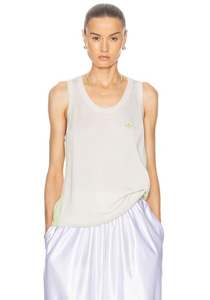 Adidas by Wales Bonner Knit Vest in Chalk White & Semi Frozen Yellow - White. Size XL/1X (also in ).
