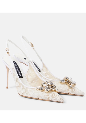 Dolce&Gabbana Rainbow lace slingback pumps