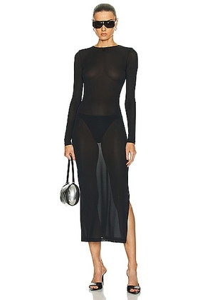 Courreges Tube 2nd Skin Long Dress in Black - Black. Size L (also in ).