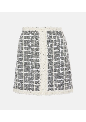 Giambattista Valli Checked wool-blend boucle miniskirt