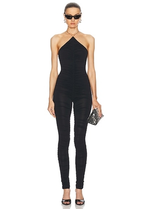 THE ATTICO Sheer Catsuit in Black - Black. Size 44 (also in ).