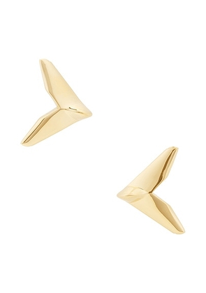 Bottega Veneta Wing Earrings in Yellow Gold - Metallic Gold. Size all.