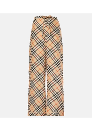Burberry Burberry Check silk wide-leg pants