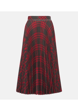 Burberry Burberry Check plisse midi skirt