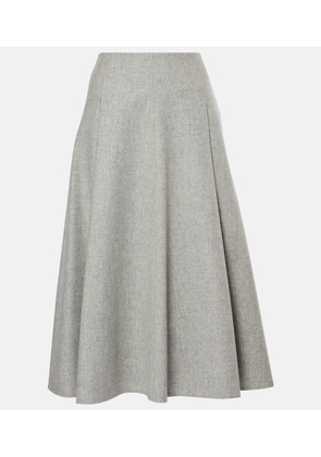 Brunello Cucinelli Wool and cashmere flannel midi skirt