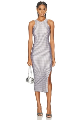 Coperni Tank Top Dress in Green & White Check - Brown. Size L (also in ).