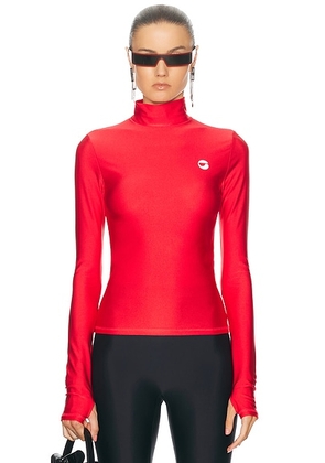 Coperni Tight High Neck Top in Red - Red. Size XS (also in ).