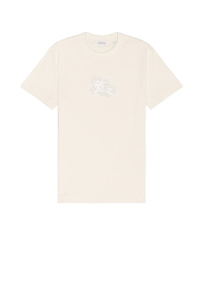 Burberry Pailsey Short Sleeve T-Shirt in Tundra - Cream. Size XL/1X (also in ).