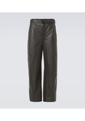 Lemaire Twisted Belted leather wide-leg pants
