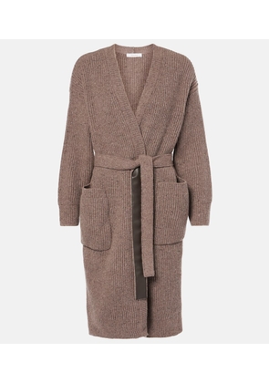 Max Mara Emblema ribbed-knit wool-blend cardigan