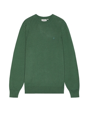 Carhartt WIP Calen Sweater in Duck Green - Green. Size M (also in ).