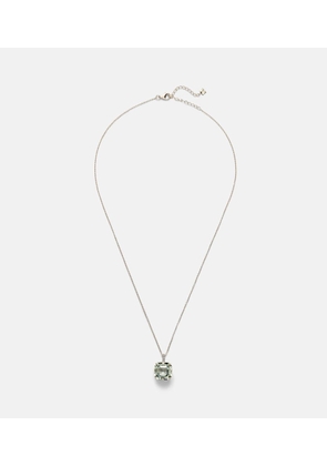 Mateo 14kt gold necklace with green amethyst and diamonds